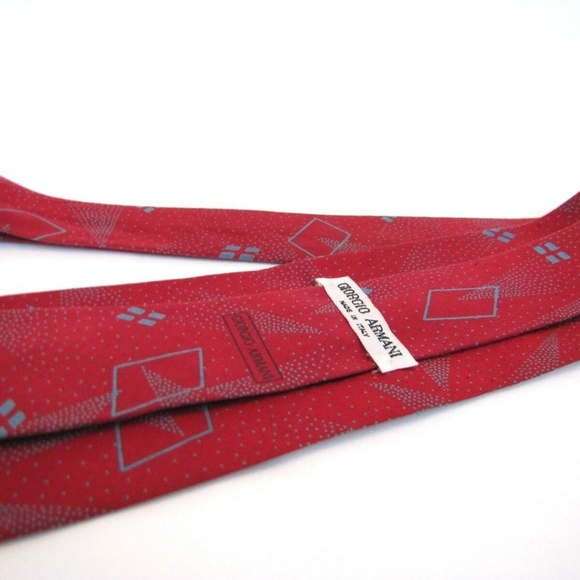 GIORGIO ARMANI Red Tie Vtg Memphis Modern Cherry - Picture 5 of 6